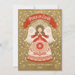 Carte de vœux de fêtes de l'ange de la paix sur te