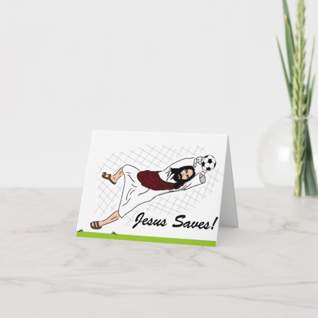 Carte de vœux de fêtes 'Jésus sauve !' (Devant)