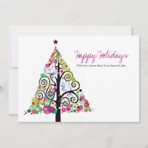 Carte de vœux de fêtes pour la famille Arbre de vi