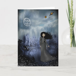 Carte de voeux de filles de zodiaque - Verseau