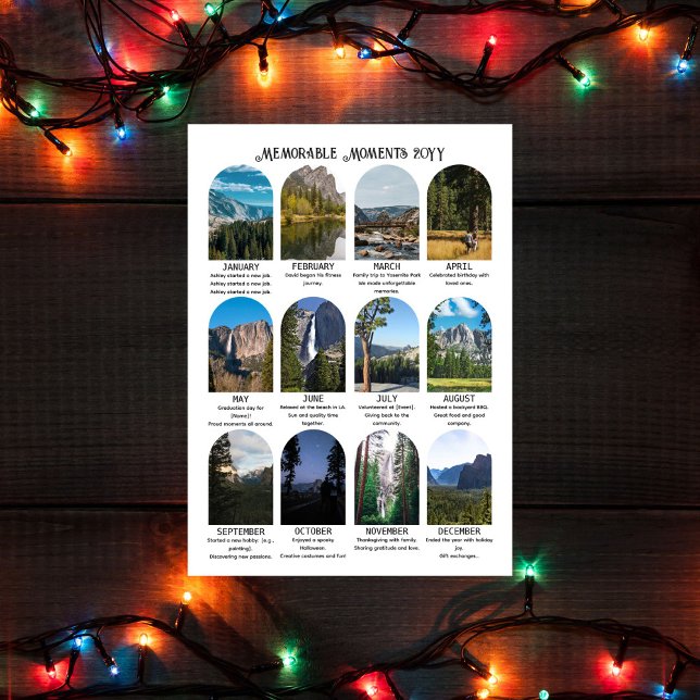 Carte de vœux de fin d'année avec 12 photos (A Year Full of Joy: Celebrating Family Milestones)
