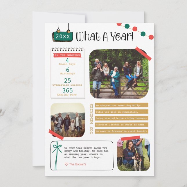 Carte de vœux de fin d'année « Quelle année » (Devant)