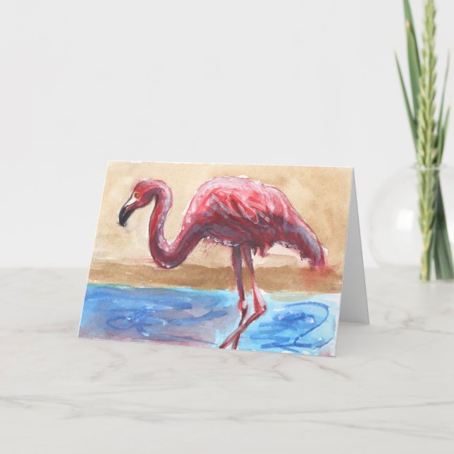 Carte de voeux de Flamant rose (Devant)