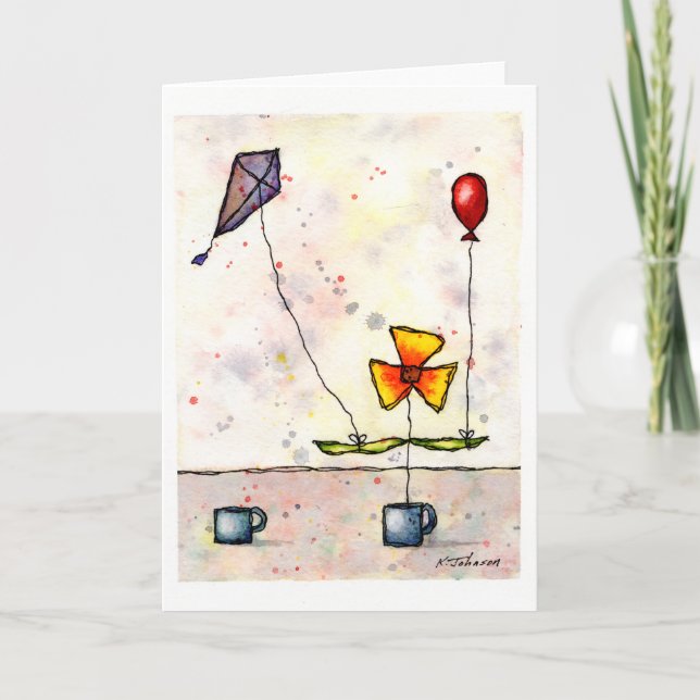 Carte de voeux de Fleur de Cerf-volant violet (Devant)