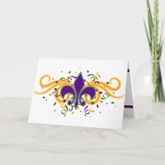 Carte de voeux de Fleur-De-Lis de mardi gras