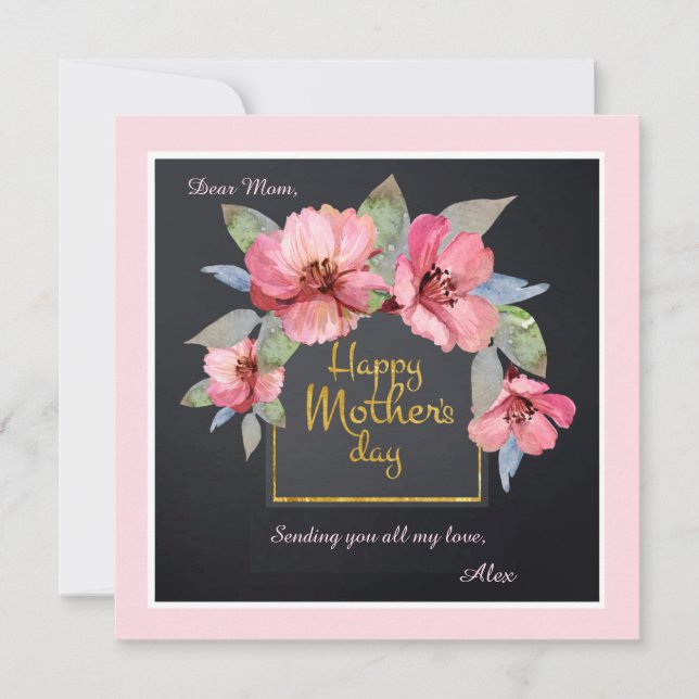Carte de vœux de fleurs pour la fête des mères (Devant)