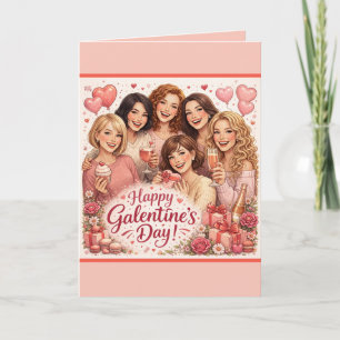 Carte de vœux de Galentine's Day, Six amies