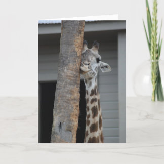 Carte de voeux "de girafe timide"