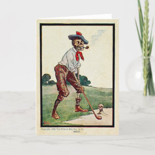 Carte de voeux de golf vintage 1905