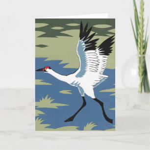 Carte de voeux de grue blanche
