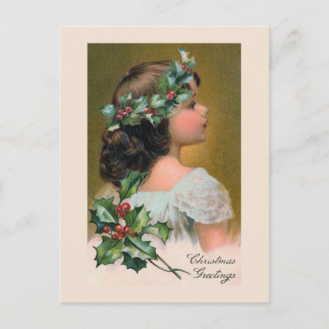 Carte de voeux "de guirlande de houx de Noël" (Devant)