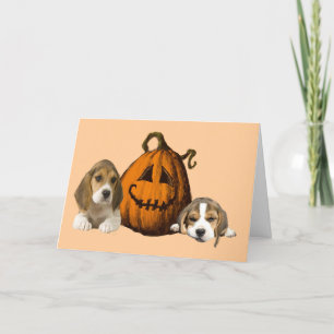 Carte de voeux de Halloween de beagles