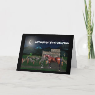 Carte de voeux de Halloween de cheval