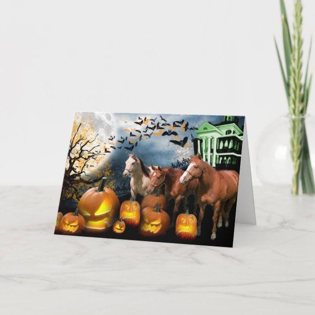 Carte de voeux de Halloween de cheval (Devant)