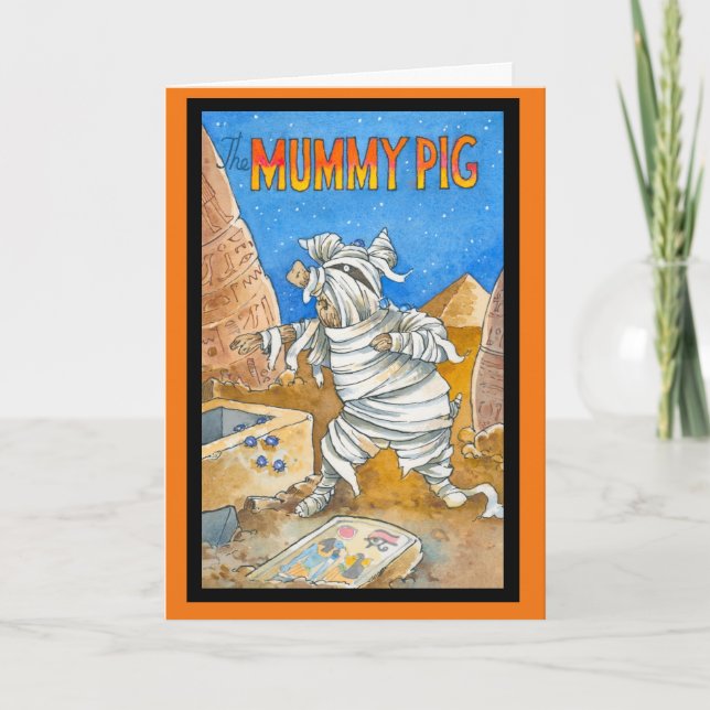 Carte de voeux de Halloween de porc de maman (Devant)