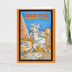 Carte de voeux de Halloween de porc de maman