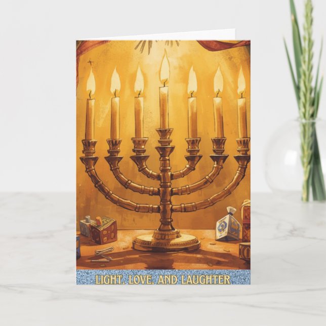Carte de vœux de Hanoucca Joyeux Amour Rire (Devant)