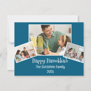 Carte de vœux de Hanouka pour la famille avec 4 ph