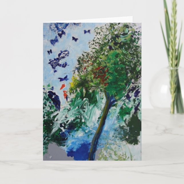 Carte de voeux de jardin de papillon (Devant)