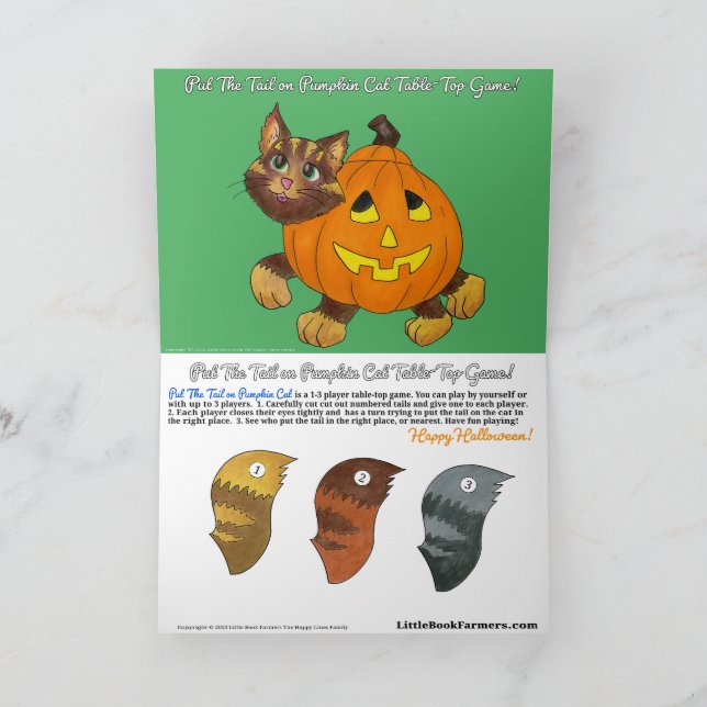 Carte de vœux de jeu Halloween Pin The Tail (Intérieur)