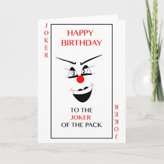 Carte de voeux de joker de "joyeux anniversaire"