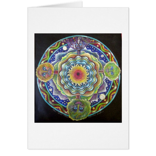 Carte de voeux de jour de la terre de Mandala de (Devant)