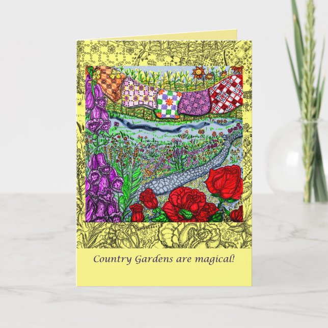Carte de voeux de jour de mères de jardin de pays (Devant)
