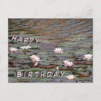 Carte de vœux de joyeux anniversaire aux Nymphéas 