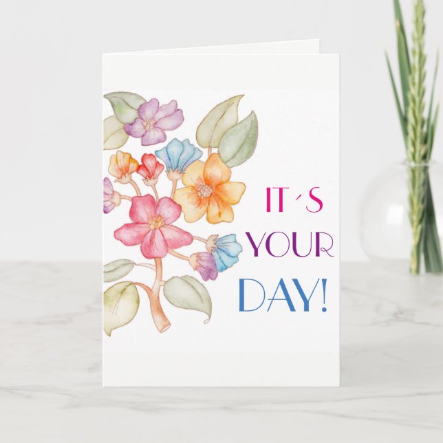 Carte de voeux de joyeux anniversaire avec des (Devant)