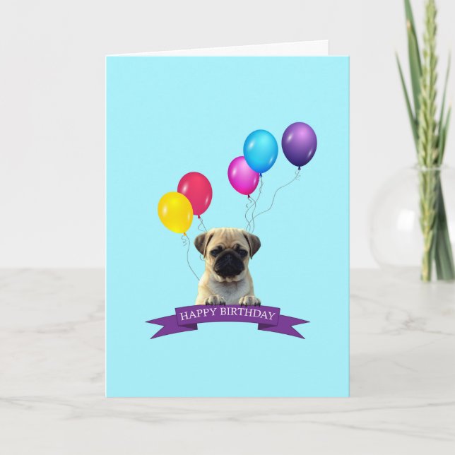 Carte de voeux de joyeux anniversaire de chiot de (Devant)