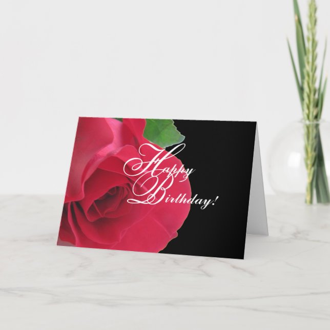 Carte de voeux de joyeux anniversaire de rose (Devant)