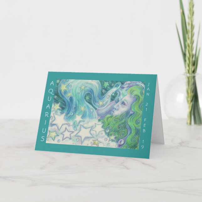 Carte de voeux de "joyeux anniversaire" de Verseau (Devant)