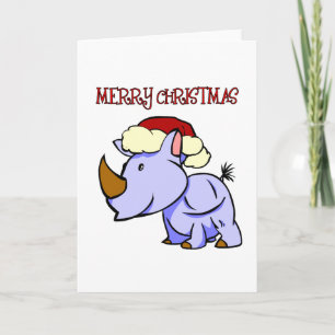 Carte de voeux de Joyeux Noël de rhinocéros