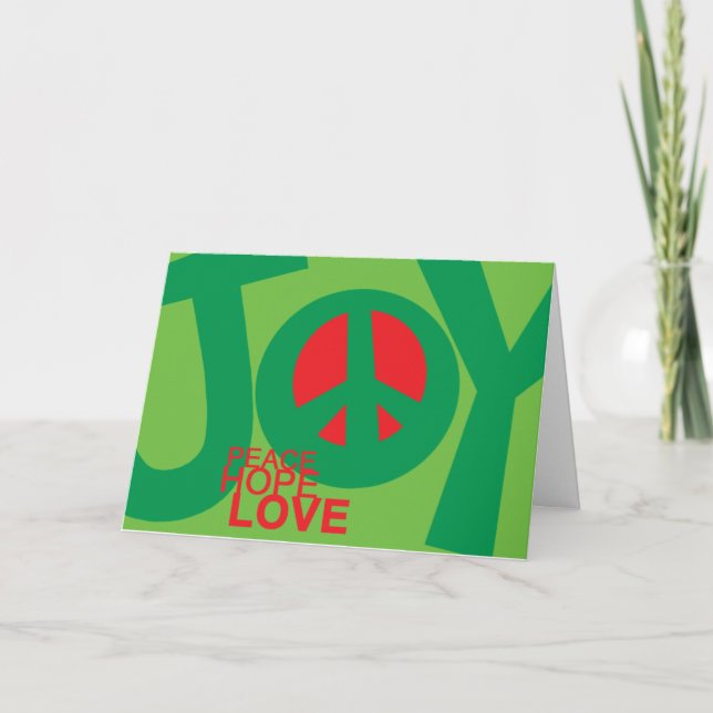 Carte de vœux de Joyeux Noël, Paix, Espoir et Amou (Devant)