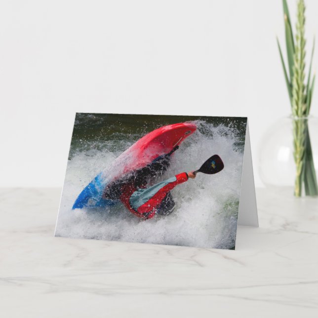 Carte de voeux de Kayak de mer blanc (Devant)