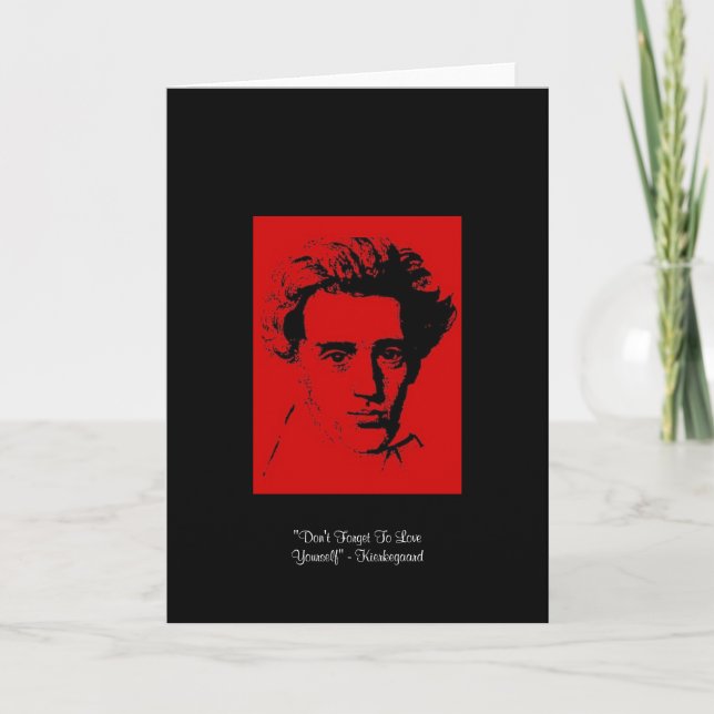 Carte de voeux de Kierkegaard "Love Yourself" (Devant)