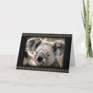 Carte de vœux de koala curieux