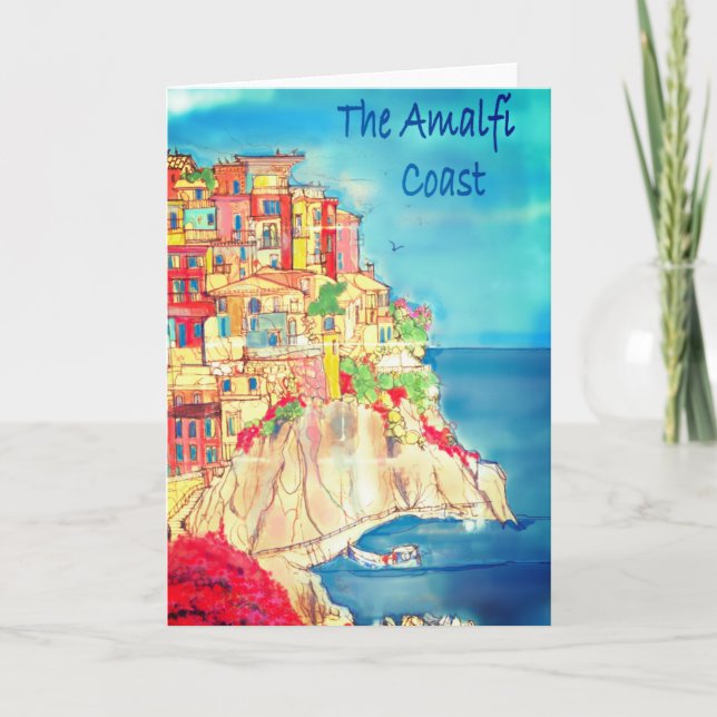 Carte de voeux de la Côte d'Italie d'Amalfi par ar (Devant)