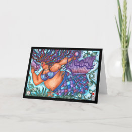 Carte de voeux de la déesse africaine Fat Mermaid