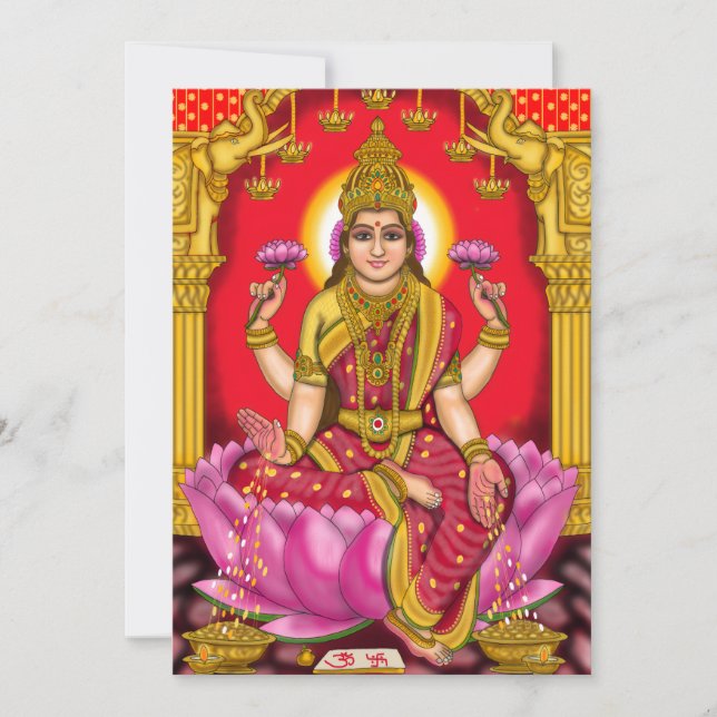 Carte de voeux de la déesse Lakshmi (Devant)