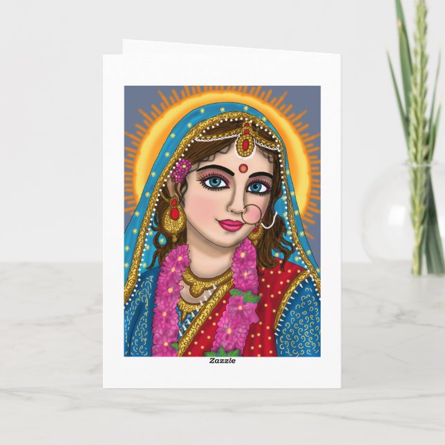 Carte de voeux de la déesse Radha | Divin Hindu De (Dos)