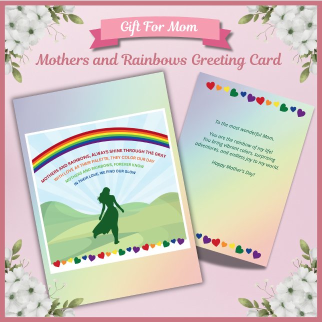 Carte de vœux de la fête des Mères et Arc-en-ciel (Mothers and Rainbows Mother's Day Greeting Card)