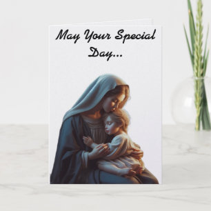 Carte de vœux de la fête des mères Marie et Jésus
