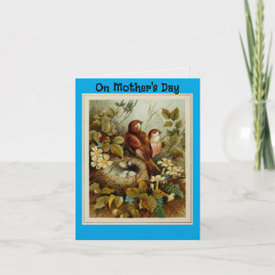 Carte de vœux de la fête des mères Oiseaux avec un
