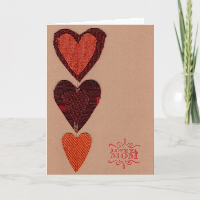 Carte de voeux de la fête des mères Orange Hearts (Devant)