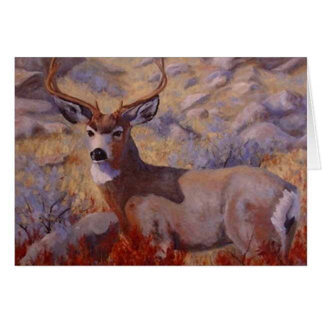 Carte de voeux de la Majesté d'automne Buck Deer (Devant horizontal)