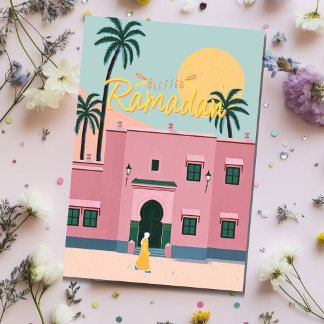 Carte de vœux de la mosquée marocaine du Ramadan b