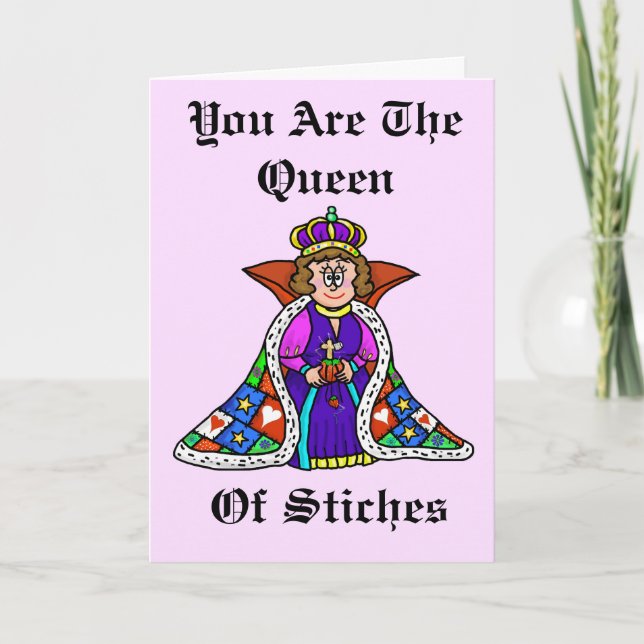 Carte de voeux de la Personnaliser Queen of Sewing (Devant)