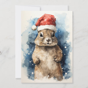 Carte de vœux de la plaine de l'écureuil de Noël