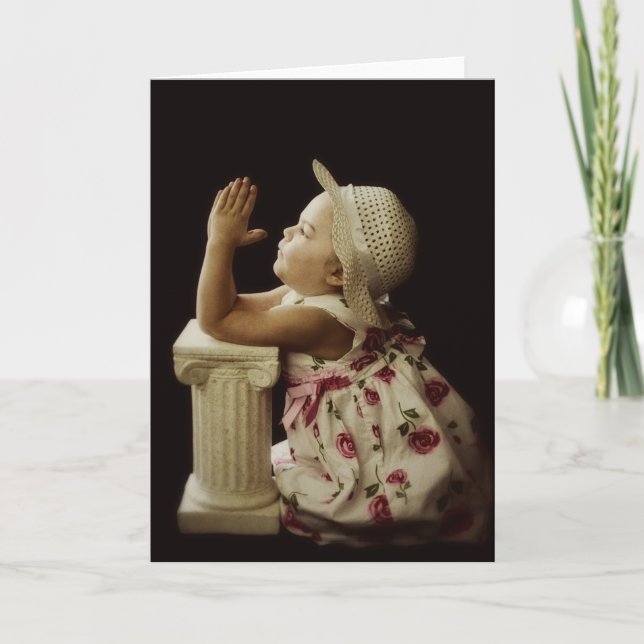 Carte de voeux de la prière d'un enfant (Devant)